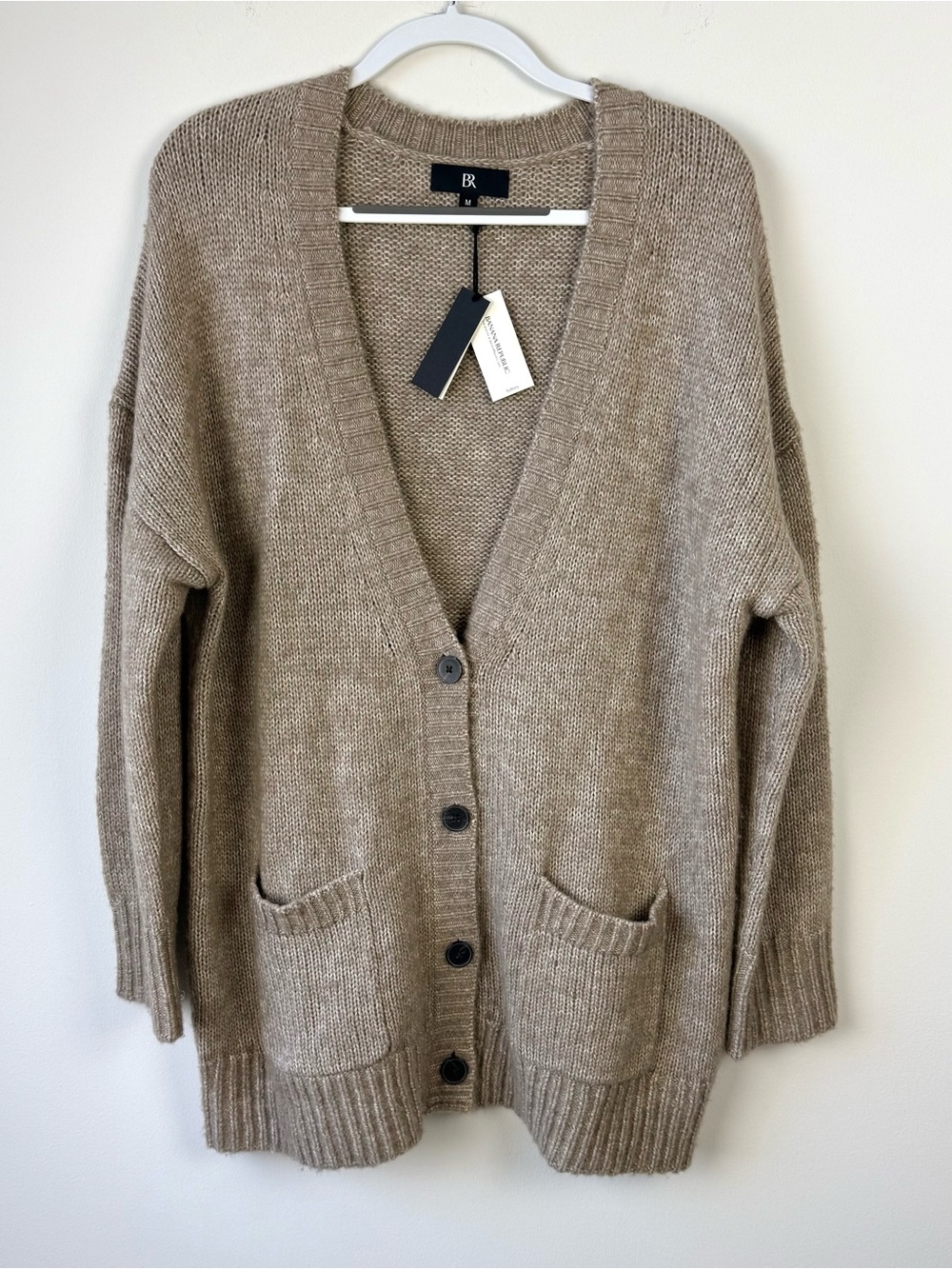NWT Banana Republic Relaxed Boyfriend Oversized Wool Cotton Cardigan Sweater